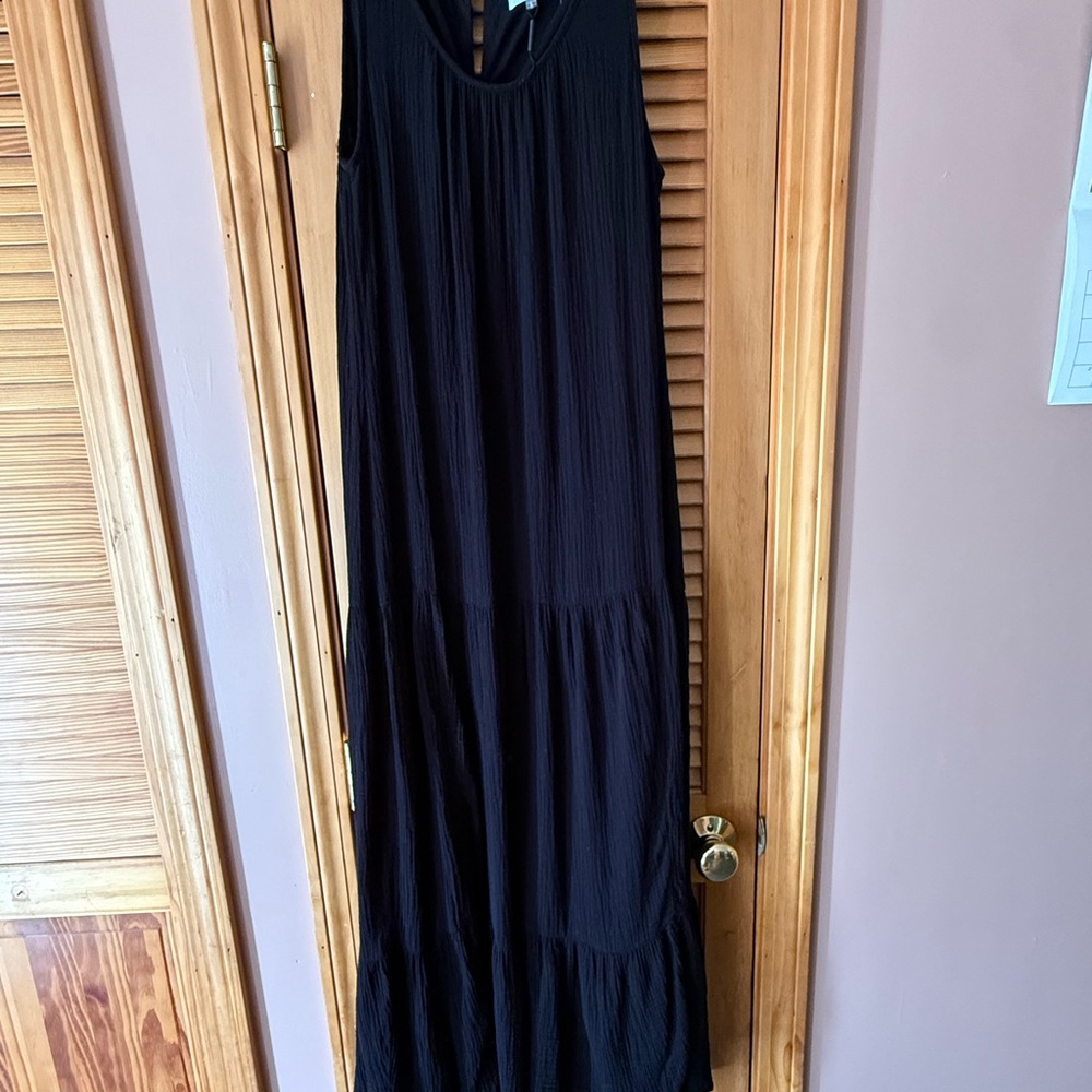 EUC Black Calvin Klein Cotton Gauze Maxi Dress L